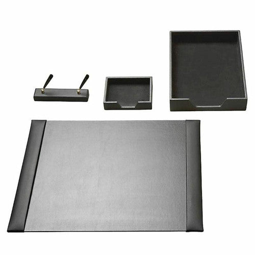 Dark Gray Execute Leather Desk Set