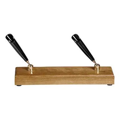 Executive Solid Wood Double Pen Stand