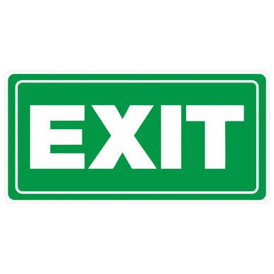Exit Symbolic Sign – Printed on White ACP (150 x 300mm)