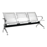 Express Silver Three-Seater Public Bench