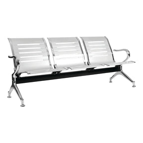Express Silver Three-Seater Public Bench