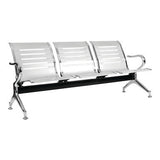 Express Silver Three-Seater Public Bench