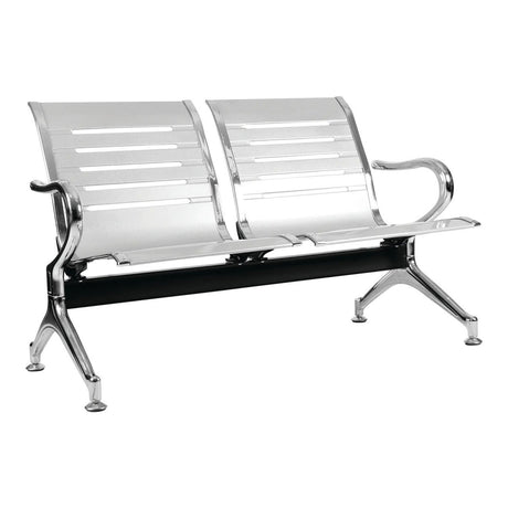 Express Silver Two-Seater Public Bench