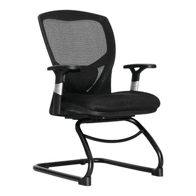Falcon Visitor Office Chair by 67, a Sleek Black Ergonomic Office Chair with Mesh Back and Armrests, Ideal as a Comfortable Office Chair South Africa for Daily Use, Featuring a Sturdy Frame and Adjustable Design.