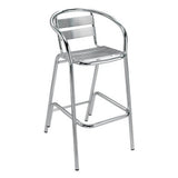 Flamingo Bar Stool Cec-Cp-Fbs, Modern Chrome-Finished Metal Bar Stool with a Sleek, Curved Backrest and Footrest for Comfortable Seating.