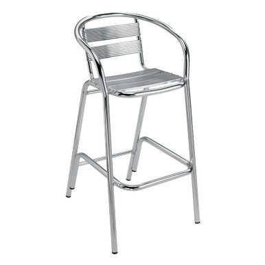 Flamingo Bar Stool Cec-Cp-Fbs, Modern Chrome-Finished Metal Bar Stool with a Sleek, Curved Backrest and Footrest for Comfortable Seating.