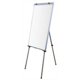 Flipchart Magnetic Standard (1000 x 640 mm), White Dry-Erase Board with Metal Frame on a Portable Stand with Adjustable Legs.
