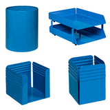 Fluted Desk Set: Two Tier Letter Tray, Paper Cube Holder, Pencil Cup, Waste Paper Bin