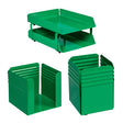 Fluted Steel Desk Set: Two Tier Letter Tray, Paper Cube Holder, and Pencil Cup - Additional View 6