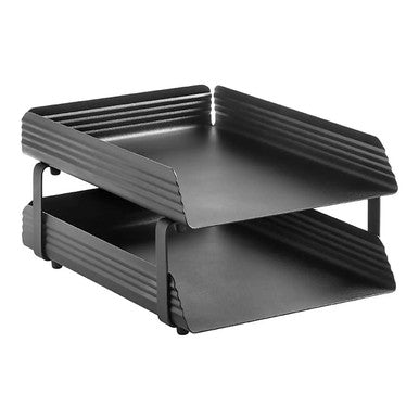 Fluted Steel Two-Tier Letter Tray
