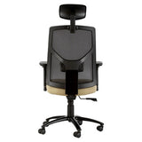 Fortress High-back Office Chair by 67, a Black Supportive Office Seating with Mesh Back, Adjustable Headrest, and Ergonomic Design, Featuring a Sturdy Base and Armrests, in a Sleek and Modern Aesthetic.
