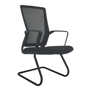Black Galaxy G8 Mesh Visitor Office Chair by Office Stock South Africa, Featuring a Sleek Mesh Back and Armrests, with a Sturdy Black Frame, Ideal as a South Africa Office Chair for Professional Environments.