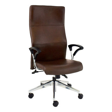 Genesis High-back Office Chair with Y600 Chromed Arm Front Side View | Office Chairs | Office Stock