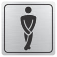Gents Toilet Symbolic Sign – Black Printed on Brushed Aluminium ACP (150 x 150mm)