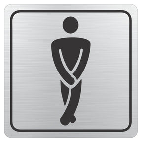 Gents Toilet Symbolic Sign – Black Printed on Brushed Aluminium ACP (150 x 150mm)