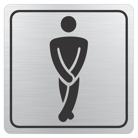 Gents Toilet Symbolic Sign – Black Printed on Brushed Aluminium ACP (150 x 150mm)
