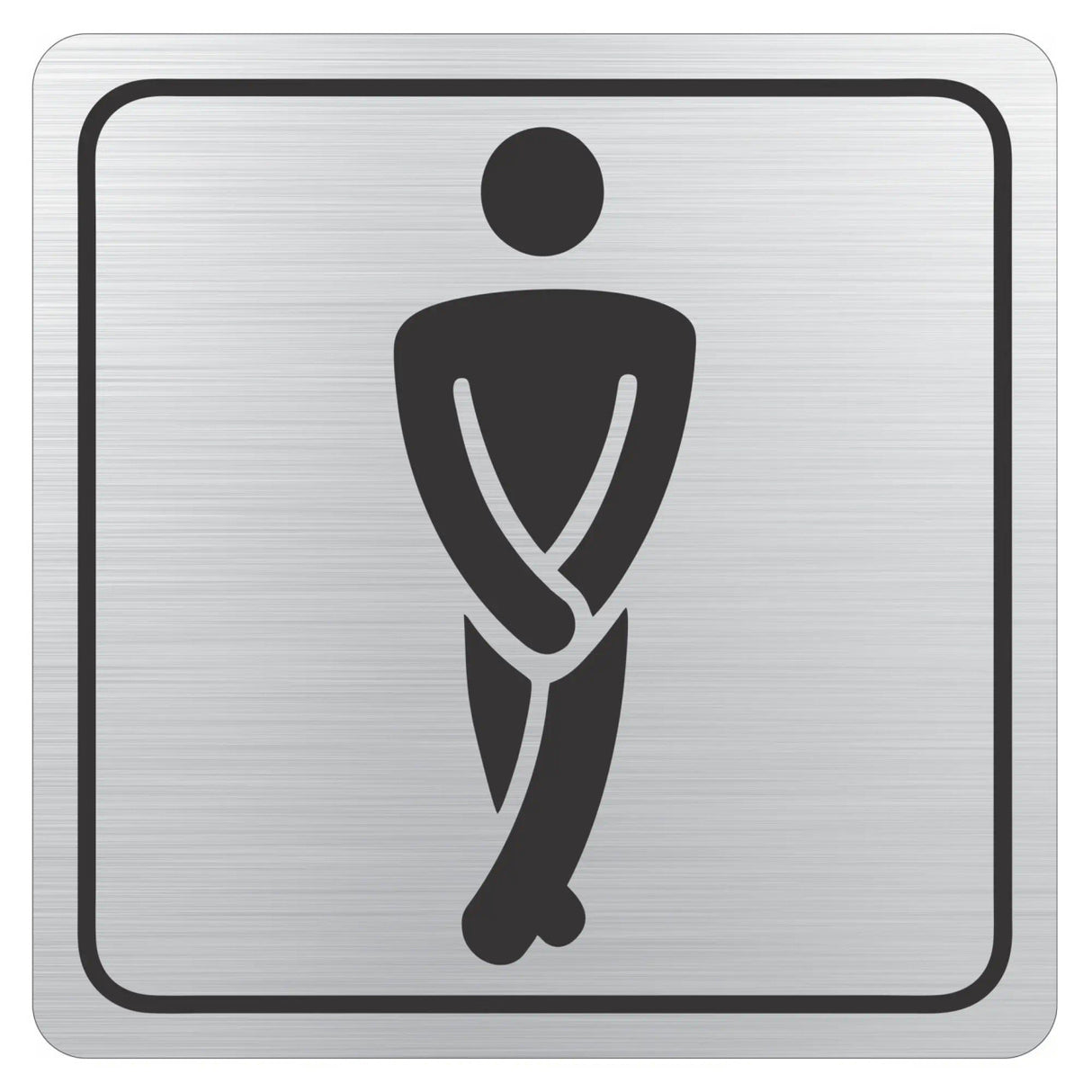 Gents Toilet Symbolic Sign - Black Printed on Brushed Aluminium ACP (150 x 150mm)