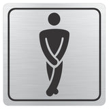 Gents Toilet Symbolic Sign - Black Printed on Brushed Aluminium ACP (150 x 150mm)