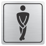 Gents Toilet Symbolic Sign - Black Printed on Brushed Aluminium ACP (150 x 150mm)