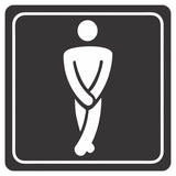 Sign Symbolic 150*150mm Black Printed Gents Toilet Sign on White ACP