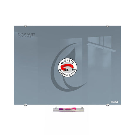 Glass Board Designer Series Magnetic Custom Printed (900x900mm) - Office Stock Group