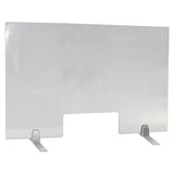 Glass Till Point Screen 580 x 880 mm Landscape MEDTS04, Clear Glass Partition with Metal Supports for Retail Counters.