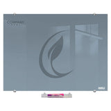 Glass Whiteboard Non-Magnetic Printed (900 x 900 mm) BD1928A, Transparent Glass Whiteboard with Printed Design and Metal Mounting Corners.