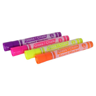 Glass / Chalkboard Markers Pouch 4 (Pink, Purple, Orange, Yellow)