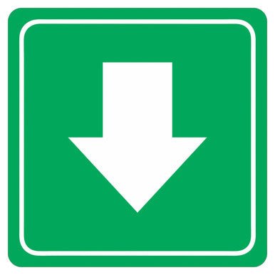 Green Arrow Symbolic Sign – Printed on White ACP (150 x 150mm)