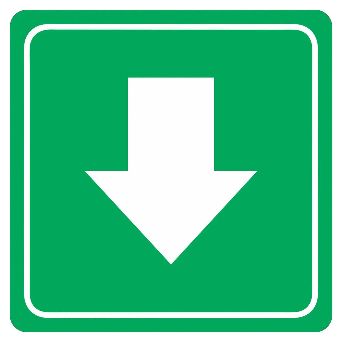 Green Arrow Symbolic Sign – Printed on White ACP (150 x 150mm)