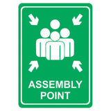 Green Assembly Point Symbolic Sign – Printed on White ACP (297 x 210mm)