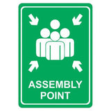 Green Assembly Point Symbolic Sign – Printed on White ACP (297 x 210mm)