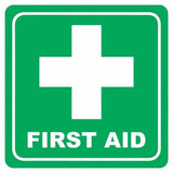 Green First Aid Symbolic Sign – Printed on White ACP (150 x 150mm)