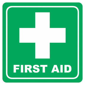 Green First Aid Symbolic Sign – Printed on White ACP (150 x 150mm)