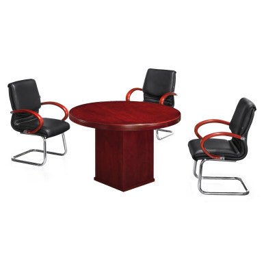 H003 Round Conference Table – Mahogany Veneer