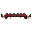H013A Boardroom Table with Leather Inlay – Mahogany Veneer