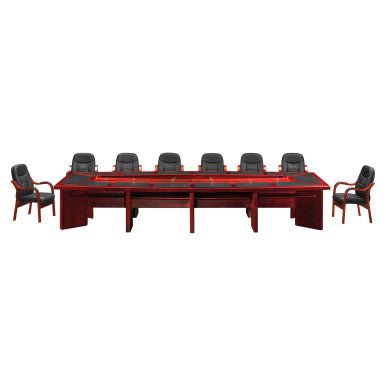 H013A Boardroom Table with Leather Inlay – Mahogany Veneer