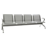 Heavy Duty Steel Airport Bench | Joc-Abc-Hdb, Durable Stainless Steel Bench with Four Seats and Armrests, Designed for Airport Terminals and Public Waiting Areas.