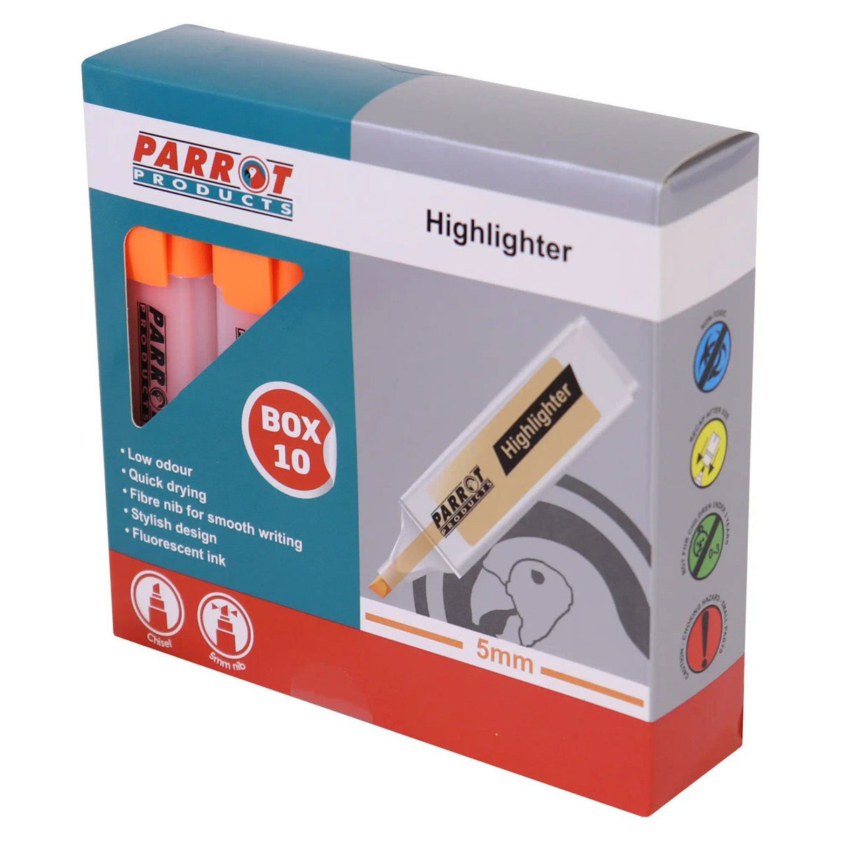 Highlighter Marker Box (10 Markers – Orange)