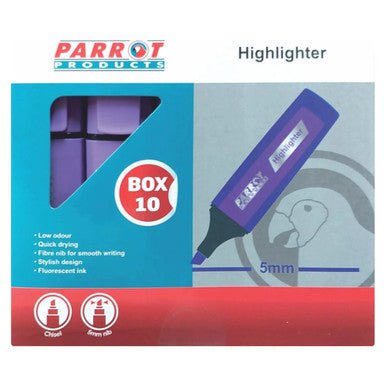 Highlighter Marker Box (10 Markers – Purple)