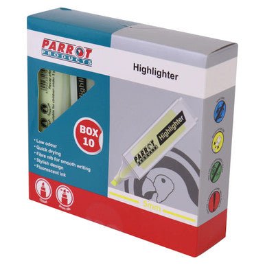 Highlighter Marker Box (10 Markers – Yellow)