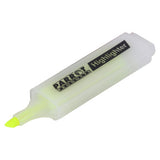 Highlighter Marker Box (10 Markers - Yellow) PH1001Y, Yellow Highlighter Marker with a Semi-Transparent White Plastic Case.