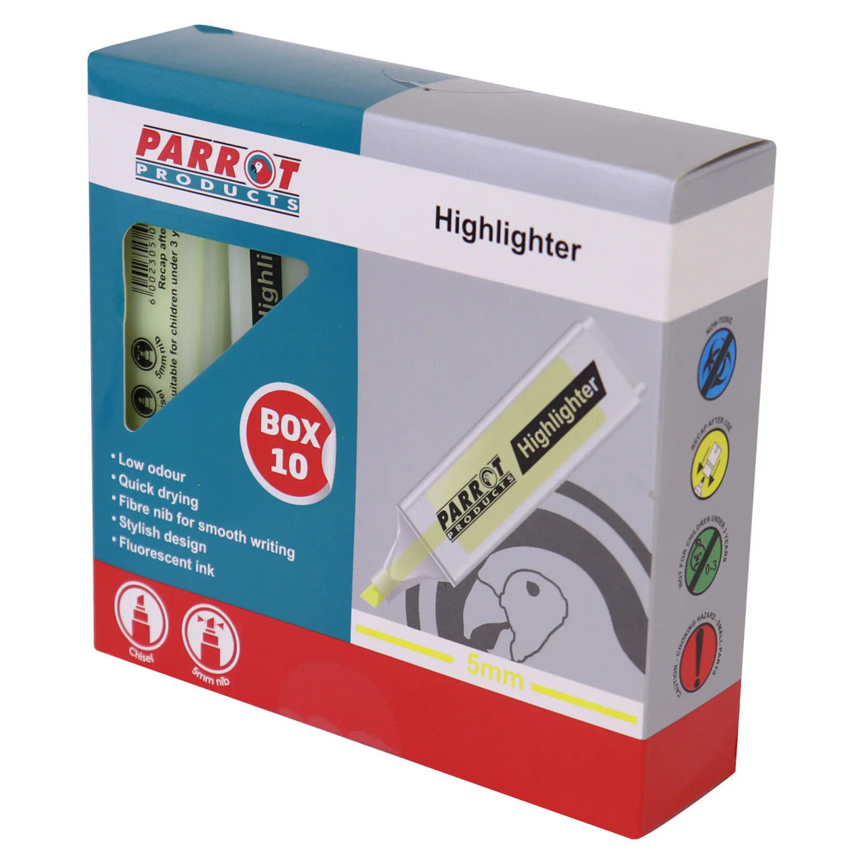 Highlighter Marker Box (10 Markers - Yellow)