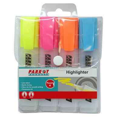 Highlighter Marker Pouch 4 (Yellow - Pink - Blue - Orange)