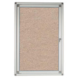 Hinged Pinning Display Case (900 x 600 mm - Beige), Beige-Coloured Display Case with a Hinged Door and Pinning Surface for Showcasing and Organising Items.