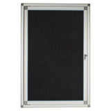 Hinged Pinning Display Case (900 x 600 mm - Black), Sleek Black Display Case with Hinged Door and Silver Frame for Showcasing Items.