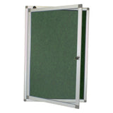 Hinged Pinning Display Case, 900 x 600 mm - Green, with Aluminium Frame and Glass Door with Lock for Secure Display of Items.