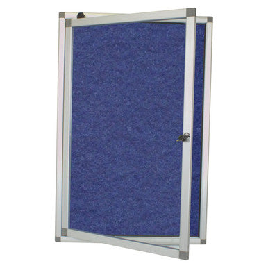 Hinged Pinning Display Case (900 x 600 mm - Royal Blue) BD3825D, Image of a Hinged Display Case with Royal Blue Felt Interior and Aluminium Frame.