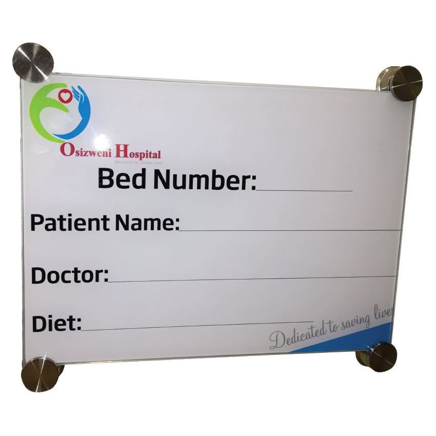 Hospital Glass Bed Board with Print (A4 - 210x297mm)