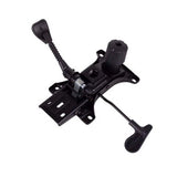 Black Infinite Lock Mechanism by 67, a Durable Easy Installation Chair Part with Ergonomic Design, Featuring Two Levers and a Cylindrical Component on a Metal Base, Ideal for Office Chair Upgrades with Easy Installation.